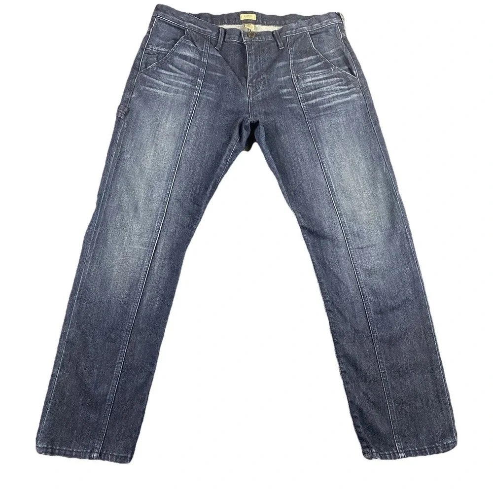True Religion Audrey Slim Boyfriend Jeans Dark Wash Selvedge Denim Size 32